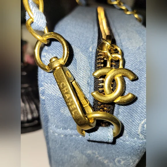 CHANEL Blue Denim Crossbody Bag, New - Picture 3 of 7